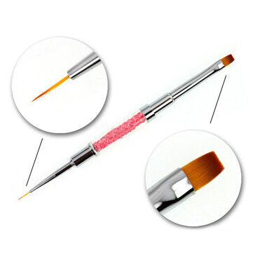 Dual Head Acrylic Nail Brushes Liner Flower Design Painting Drawing DIY Manicure Tool