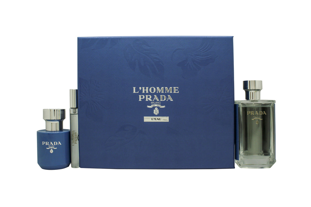 Prada Prada L'Homme L'Eau Gift Set 100ml EDT + 10ml EDT + 100ml Shower Gel