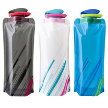 Load image into Gallery viewer, Foldable Water Bottle Outdoor Hiking Camping PE Water Bag Soft Flask Squeeze Portable Running Cycling Water Bags
