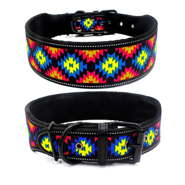 Reflective Dog Collars with Buckle and adjustable collar.