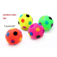 Load image into Gallery viewer, Squeak Light Soccer Ball Dog Toy Cleans Teeth And Promotes Dental And Gum Health For Your Pet Flashing LED Light Sound Bouncy Ba
