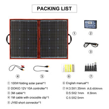 Load image into Gallery viewer, Dokio 18V 100w Solar Panel Flexible Foldble Solar Charge mobile phone usb Charge 12V Outdoor Solar Panels For camping/Boats/Home
