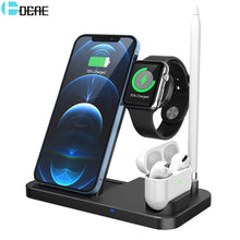 Load image into Gallery viewer, Wireless Charger Station 4 in 1 Qi Fast Charging Stand Dock for Apple Watch iWatch 7 6 SE AirPods Pro iPhone 13 12 11 XS XR X 8
