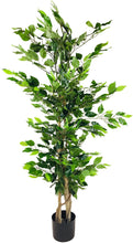 Load image into Gallery viewer, Artificial Ficus Tree with Natural Trunk 125cm
