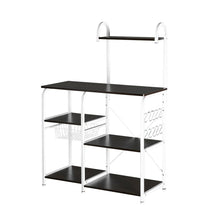 Load image into Gallery viewer, Brown Color Kitchen Baker&#39;s Rack Utility Storage Shelf 35.5&quot; Microwave Stand 4-Tier 3-Tier Shelf for Spice Rack Organizer Workstation with 10 Hooks
