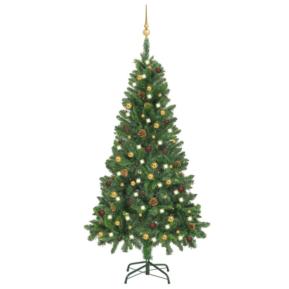 Artificial Christmas Tree with LEDs&Ball Set Green 150 cm