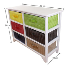 Load image into Gallery viewer, Multi Coloured 6 Drawer Storage Unit with Baskets
