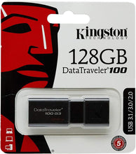 Load image into Gallery viewer, Kingston DataTraveler 100 G3 USB 3.0 Flash Drive- 128 GB
