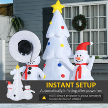 Load image into Gallery viewer, 6ft Christmas Inflatable Tree Star and Snowmen LED Lighted In and Outdoors
