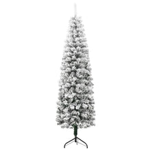 Load image into Gallery viewer, Slim Artificial Half Christmas Tree with Flocked Snow 120 cm to 240cm
