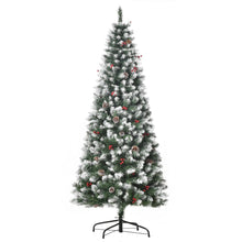 Load image into Gallery viewer, 6FT Artificial Christmas Tree Pencil Tree Berries Pinecones Foldable Feet Green
