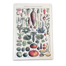 Load image into Gallery viewer, Vintage Metal Sign - Vintage Botanical Kitchen Vegetables Sign
