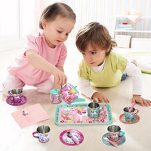 Load image into Gallery viewer, SOKA 18 Pcs Unicorn Metal Tin Kids Teapot Tea Party Set Carry Case Toy Pretend Role Play
