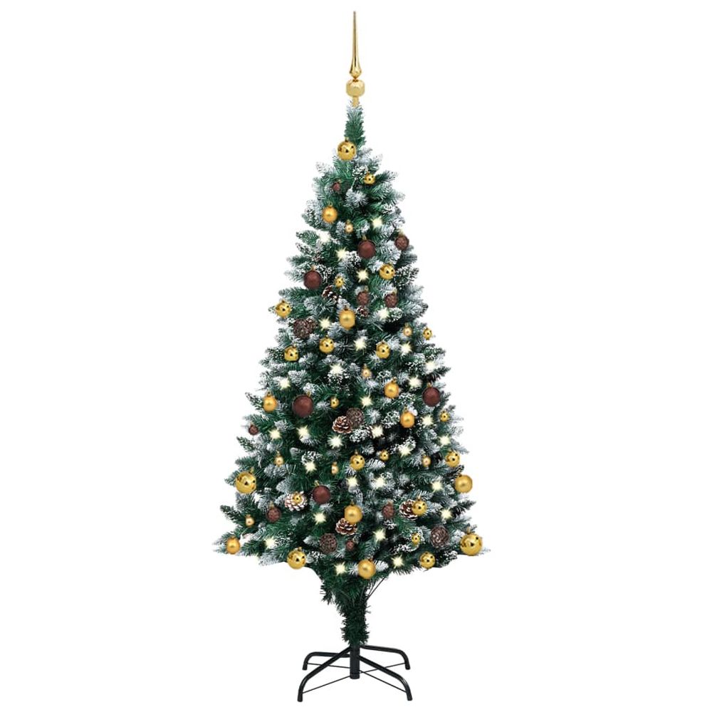Artificial Christmas Tree with LEDs & Ball Set & Pinecones 150 cm to 240cm