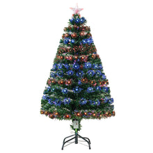 Load image into Gallery viewer, 4ft Prelit Artificial Christmas Tree with Multi-Coloured Fiber LED Light Green
