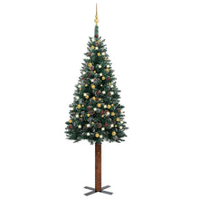 Load image into Gallery viewer, Slim Christmas Tree with LEDs&amp;Ball Set Green 150 cm to  210 cm
