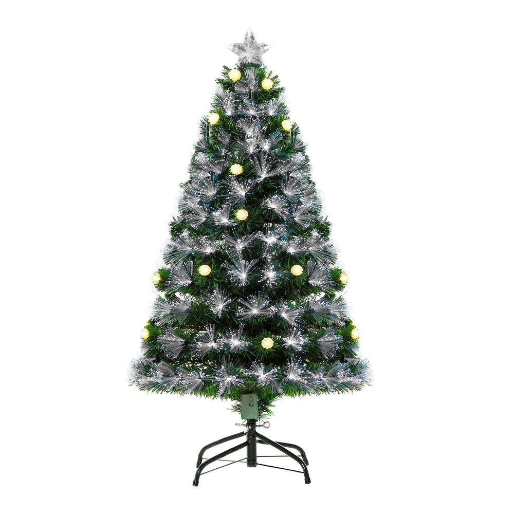4ft White Light Christmas Tree 90 LEDs Star Topper Tri-Base Pre-Lit Home