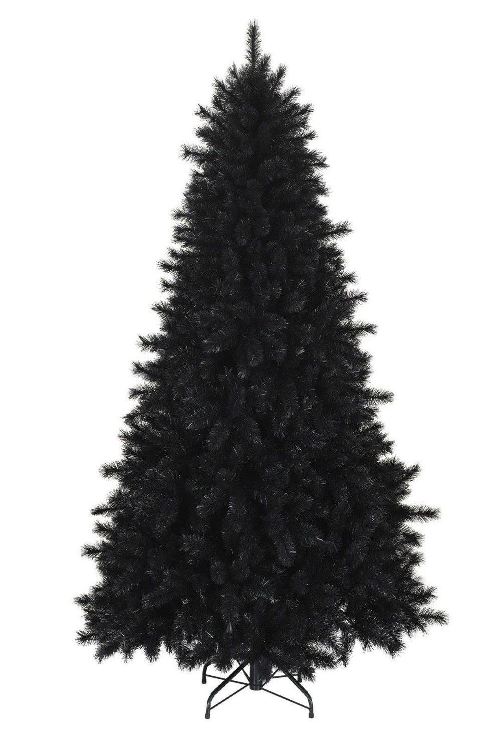 6FT BLACK Colorado ARTIFICIAL Christmas Tree - Metal Stand with Red Pocket Bag
