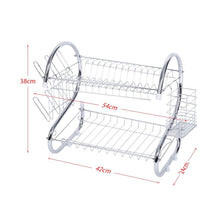 Load image into Gallery viewer, 1Pc New Design 2 Tiers Home Kitchen Dish Plate Bowl Cup Drying Rack Drainer Holder Organizer
