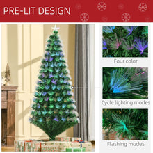 Load image into Gallery viewer, 6FT Multicoloured Artificial Christmas Tree Fibre Optic Lights Star Holder
