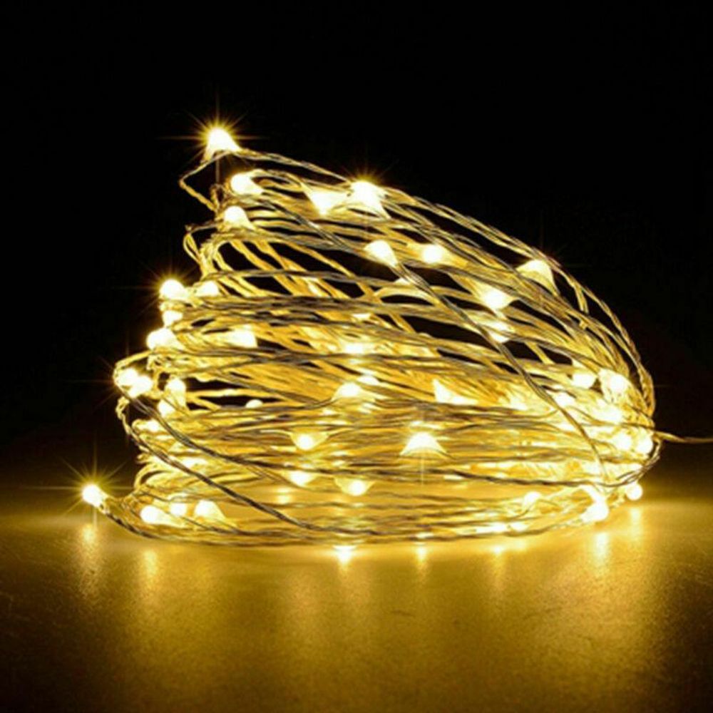 20 Warm Light White LED String Fairy Lights Battery Home Twinkle Decor Party Christmas Garden
