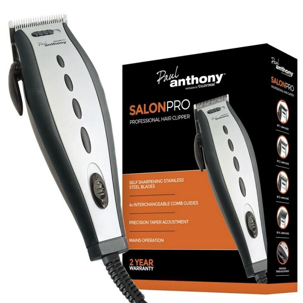 Paul Anthony ''Salon Pro'' Corded Hair Clipper Set for Men Gift H5120BK