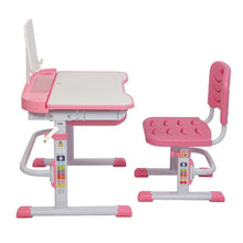 Load image into Gallery viewer, 80Cm Hand-Operated Lifting Table Top Can Tilt Children&#39;s Study Table And Chair Pink(With Reading Frame   Without Lamp)
