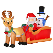 Load image into Gallery viewer, 4ft Christmas Inflatable Santa Claus on Sleigh Deer LED Lighted Indoor Outdoor
