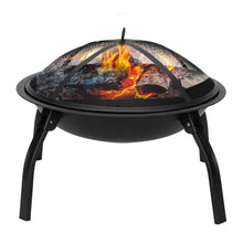 Load image into Gallery viewer, 22&quot; Four - legged Folding Iron Brazier Wood Burning Fire Pit Decoration for Backyard Poolside
