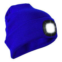 Load image into Gallery viewer, Knit Beanie Hat 4 LED Head Lamp Light Cap Outdoor Hunting Camping Fishing
