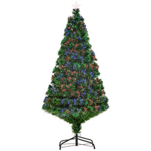 Load image into Gallery viewer, Pre-Lit Fibre Optic Artificial Christmas Tree Tree Topper Multi-Colour 5ft
