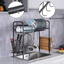 Load image into Gallery viewer, Stainless Steel Single Layer, Inner Length 90cm Kitchen Bowl Rack Shelf Black
