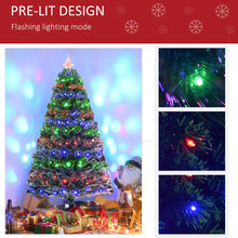 Load image into Gallery viewer, 5ft Prelit Artificial Christmas Tree with Multi-Coloured Fiber LED Light Green
