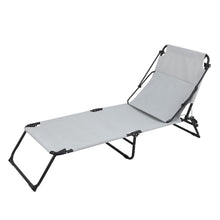 Load image into Gallery viewer, Outdoor Folding Three-Fold Camping Bed Gray (With Head Canopy)
