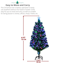 Load image into Gallery viewer, 4ft 120 Branch Fiber Optic PVC Branch Iron Bracket Christmas Tree Green
