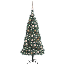 Load image into Gallery viewer, Artificial Christmas Tree LEDs&amp;Ball Set Green 120 cm to 180 cm PVC&amp;PE
