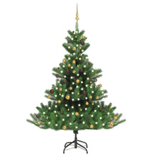 Load image into Gallery viewer, Nordmann Fir Artificial Christmas Tree LED&amp;Ball Set Green 120cm - 210cm
