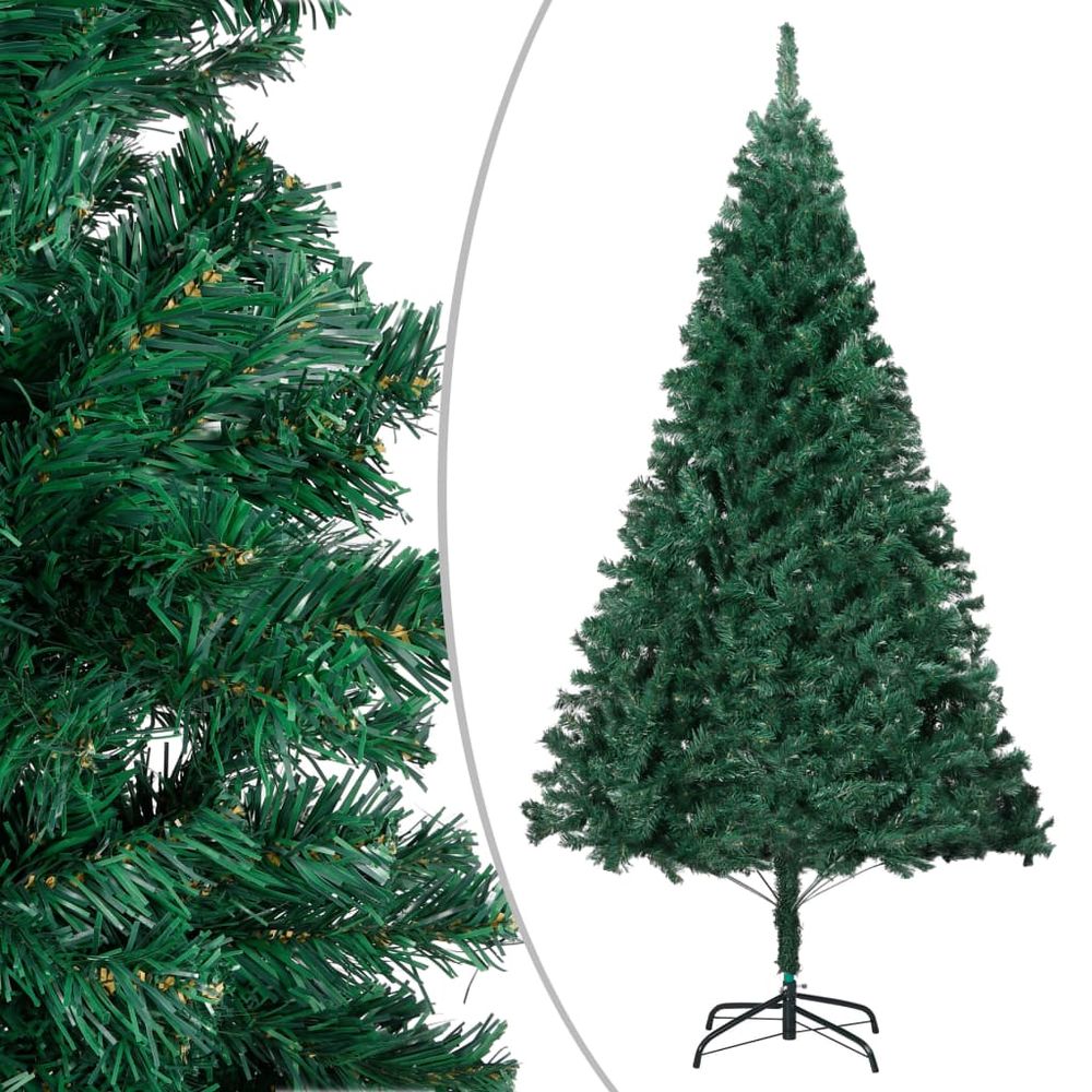 Artificial Christmas Tree with Thick Branches Green & White 150 cm to 240