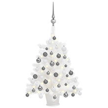 Load image into Gallery viewer, Artificial Christmas Tree with LEDs&amp;Ball Set White 65 cm to 240cm
