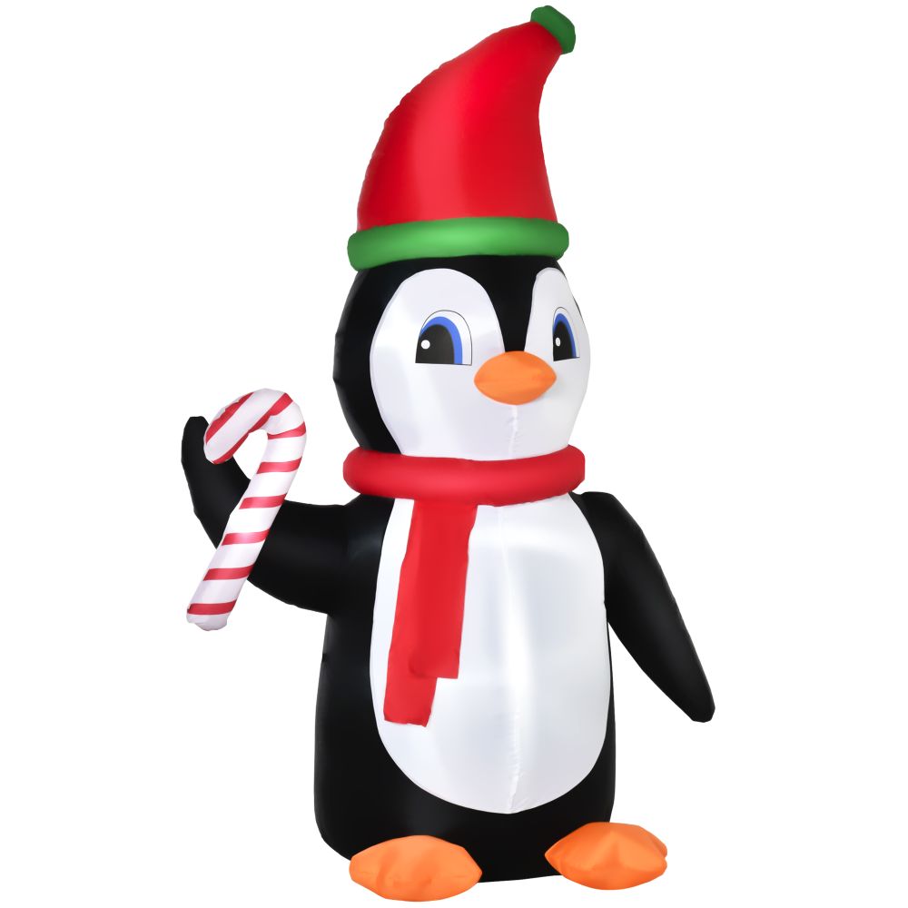 8ft Inflatable Christmas Penguin Holding Candy Cane Blow Up Outdoor Deco LED