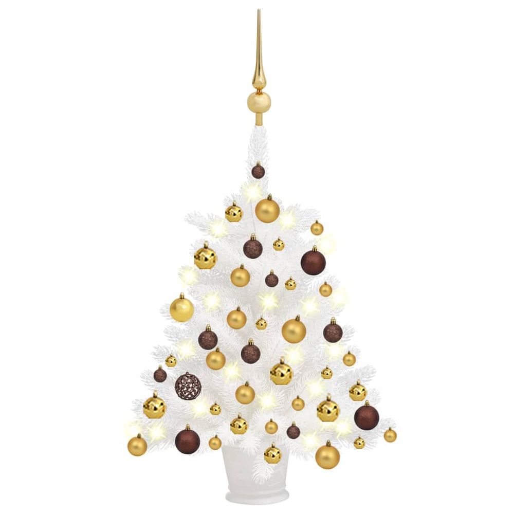 Artificial Christmas Tree with LEDs&Ball Set White 65 cm to 240cm