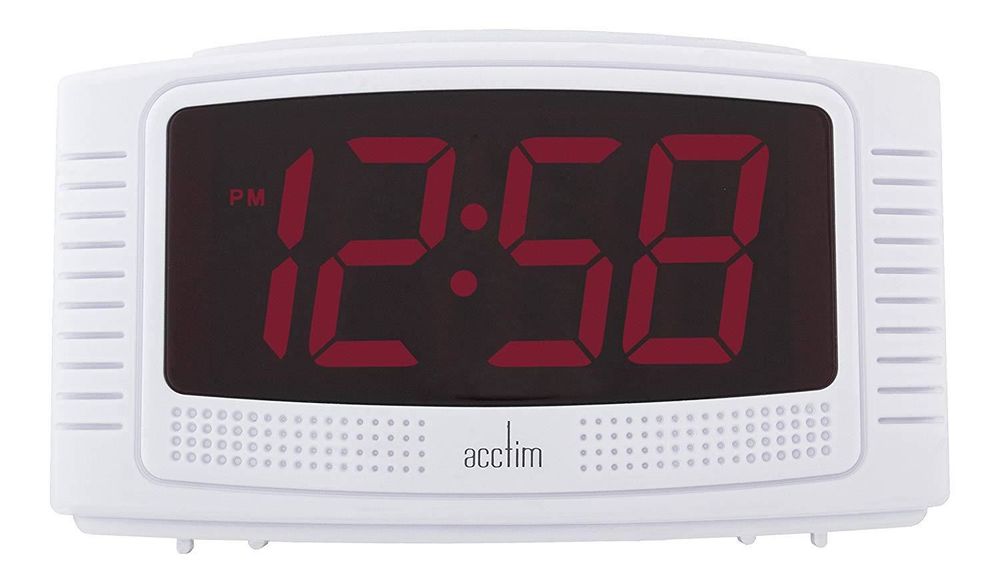 Acctim 14722 Vian Bright LED Digital Cresndo Alarm Clock Red