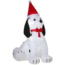 Load image into Gallery viewer, 6ft Inflatable Christmas Puppy Dog Wearing Santa Hat Lighted Outdoor Indoor

