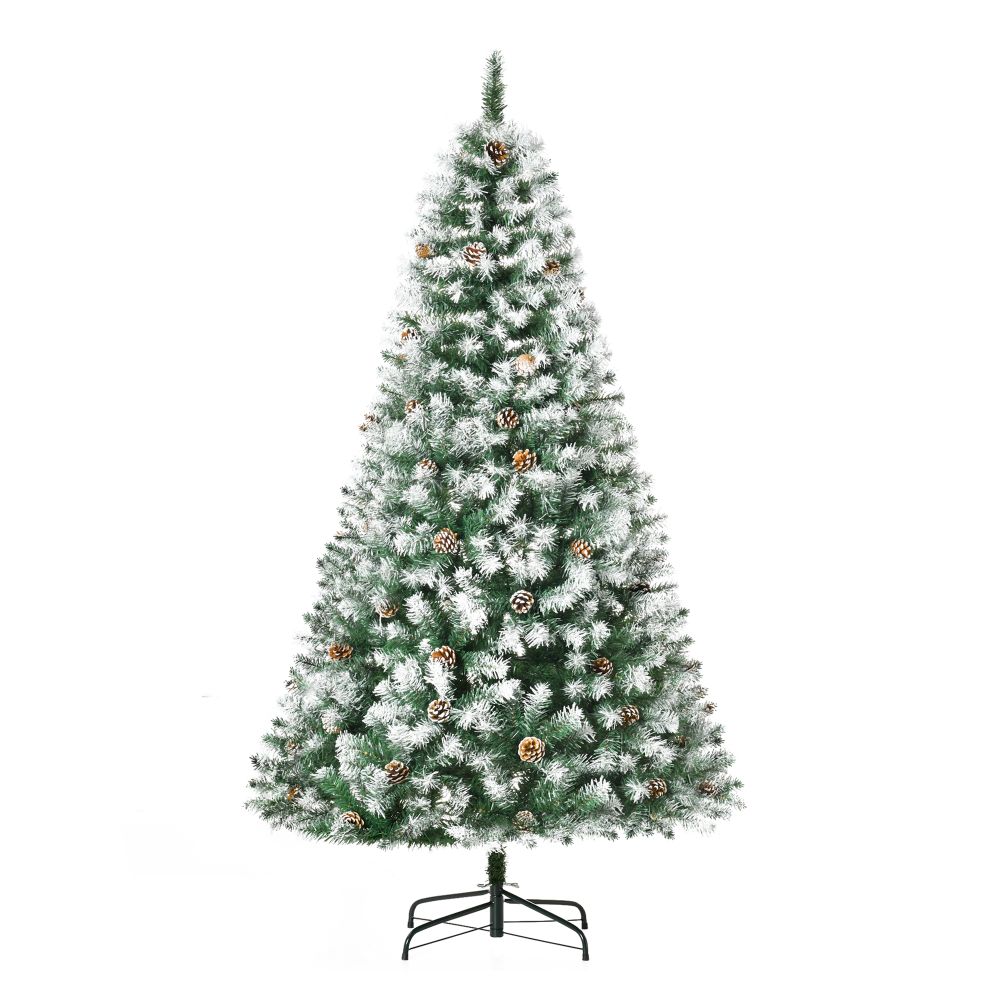 6FT Artificial Christmas Tree Pine Cones Xmas Home Deco Automatic Open Green