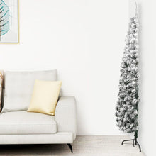 Load image into Gallery viewer, Slim Artificial Half Christmas Tree with Flocked Snow 120 cm to 240cm
