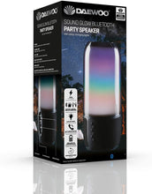 Load image into Gallery viewer, Daewoo Soundglow Bluetooth Speaker Multi-Coloured LED Bluetooth Aux 1800mA Battery 6W Power Audio Output
