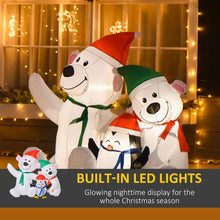 Load image into Gallery viewer, 4ft Christmas Inflatable Deco with Two Bears Penguin Light Up Outdoor
