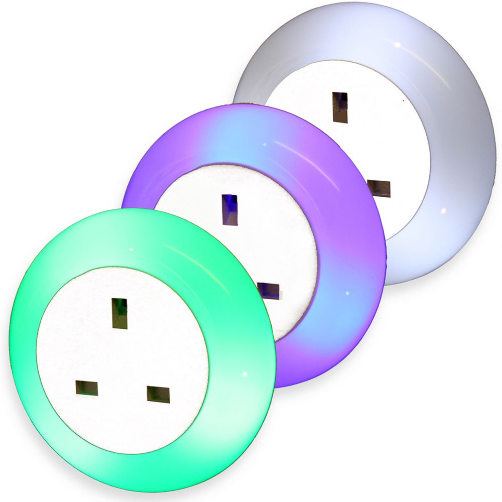 Plug Through LED Night Light 3 Colour