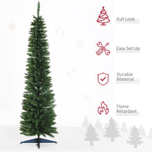Load image into Gallery viewer, 2.1m 7ft Artificial Pine Pencil Slim Christmas Tree 499 Branch Tips with Stand
