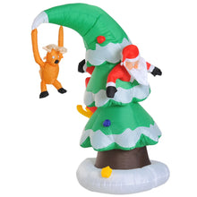 Load image into Gallery viewer, 8ft Tall Inflatable Christmas Tree Stuck Santa Claus Rudolph Reindeer Outdoor
